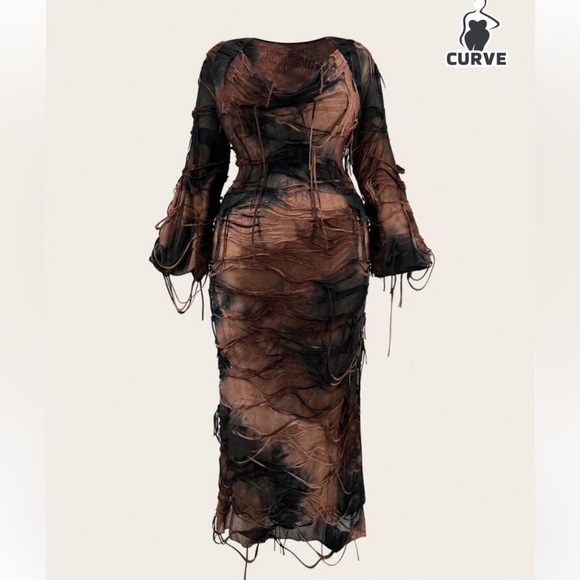 3/25$ long sleeve dress SHEIN size XL / maxi dress / cutout dresses - Picture 8 of 9